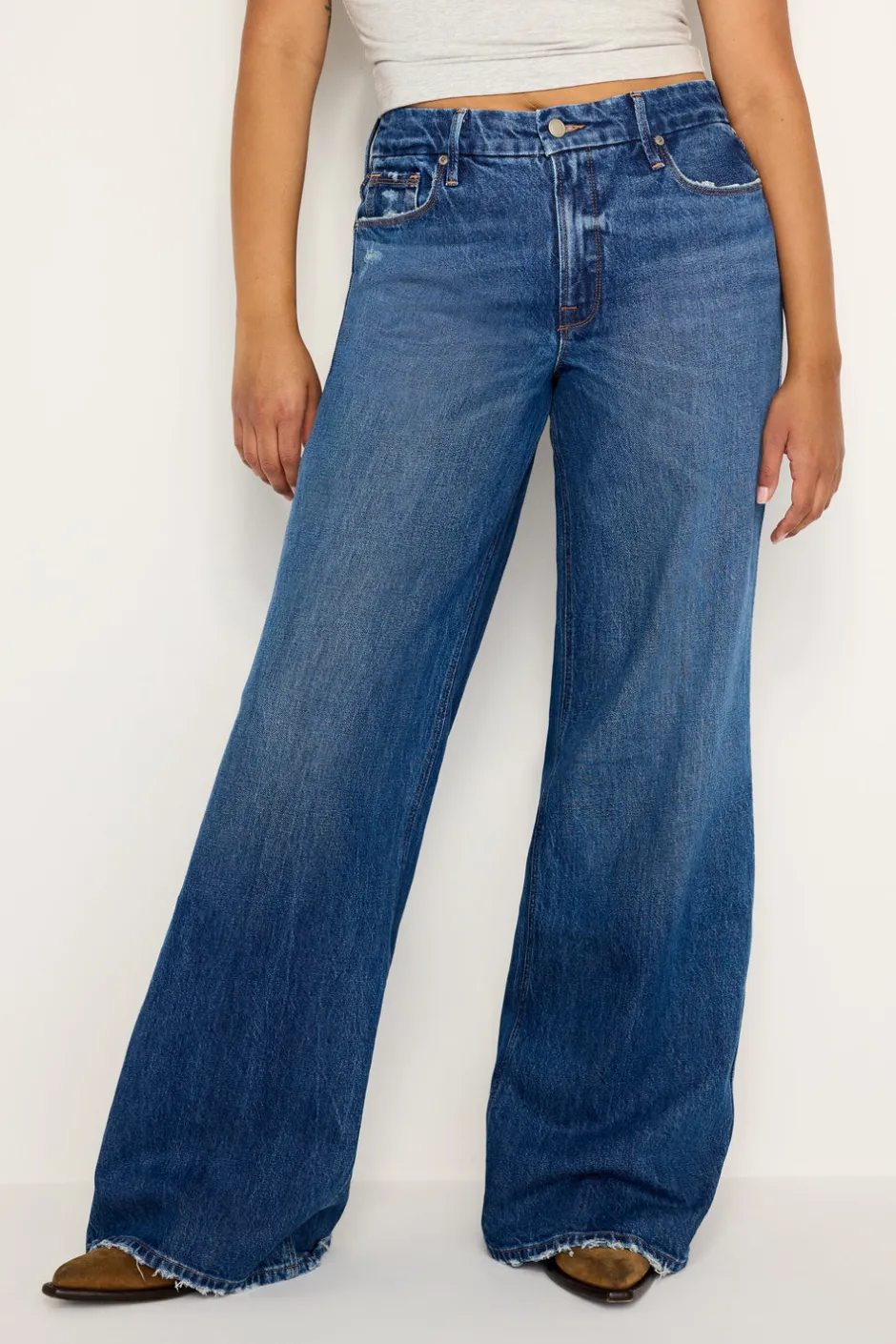 Good American Wide Leg<GOOD SKATE WIDE JEANS Indigo713