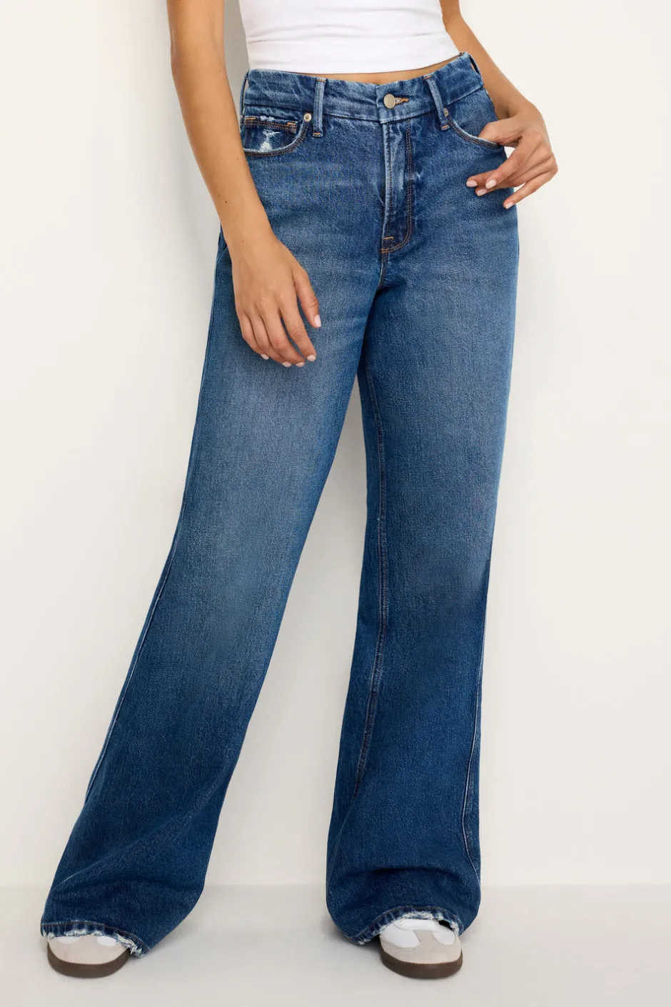 Good American Wide Leg<GOOD SKATE WIDE JEANS Indigo713