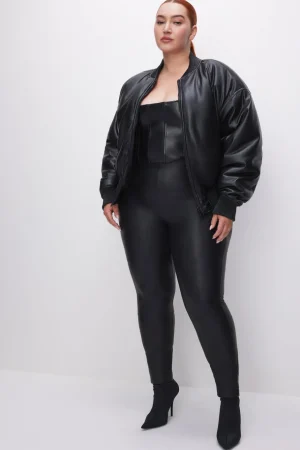 Good American Pants<GOOD WAIST FAUX LEATHER LEGGINGS Black001