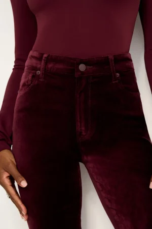 Good American Bootcut & Flare<GOOD WAIST SUPER FLARE VELVET PANTS Oxblood002