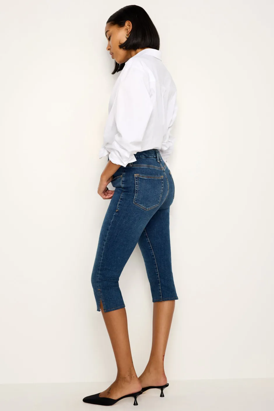 Good American Cropped Denim<GOOD CAPRI Blue004