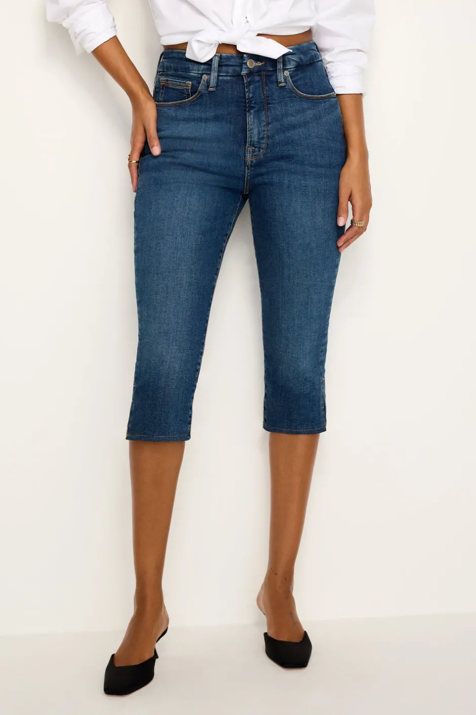 Good American Cropped Denim<GOOD CAPRI Blue004