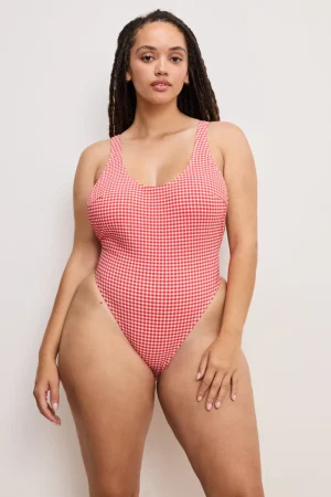 Good American Swim<HIGH-LEG SWIMSUIT Grenadine gingham001