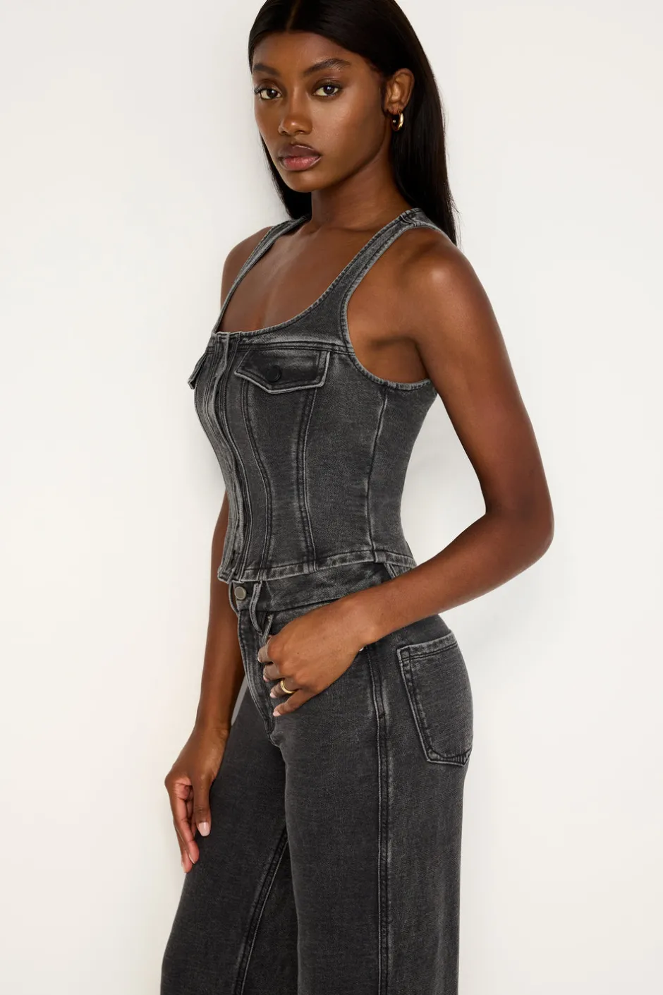 Good American Tops<JEANIUS BUSTIER VEST Black322