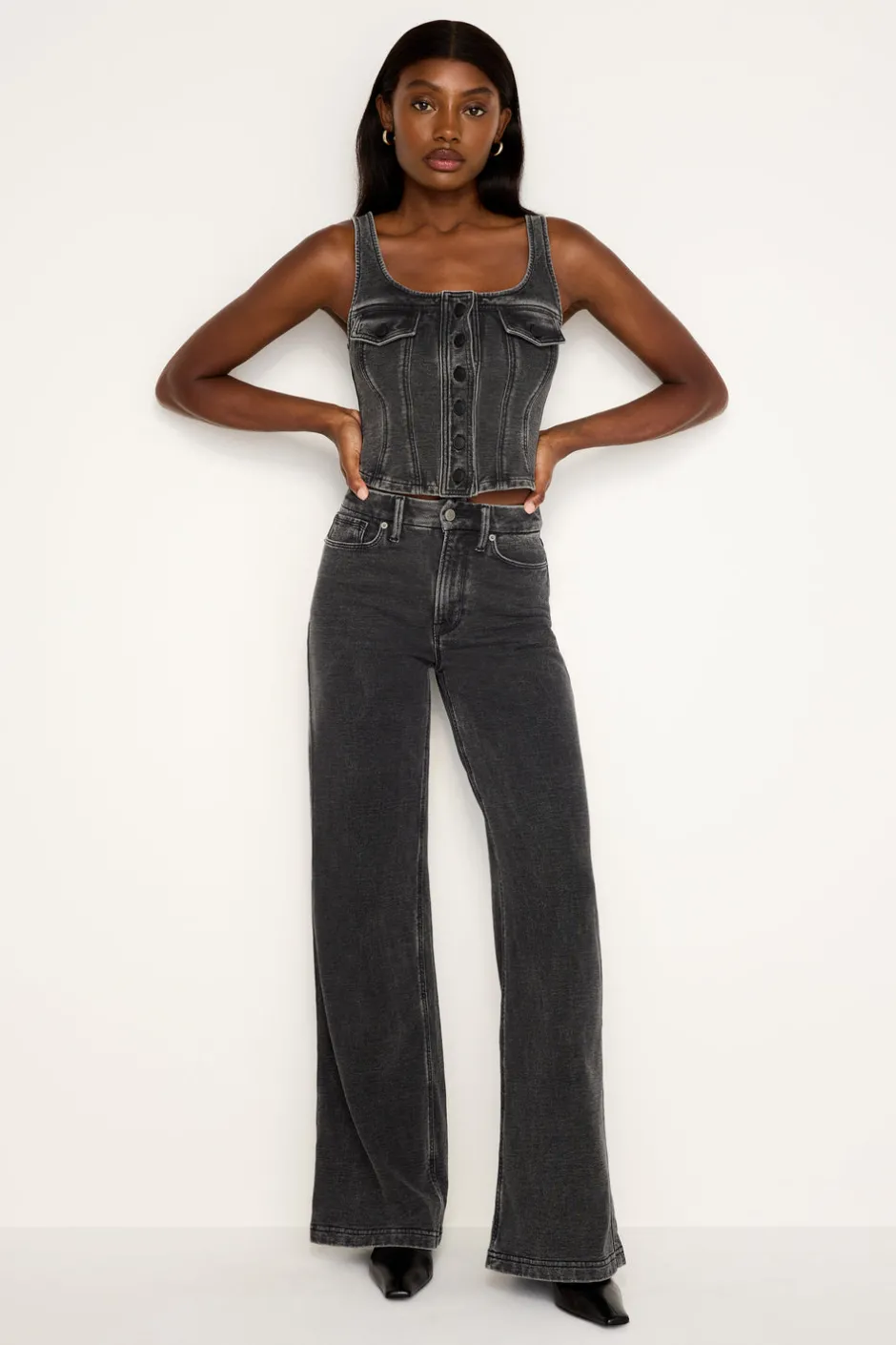 Good American Tops<JEANIUS BUSTIER VEST Black322