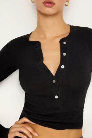 Good American Tops<JEANIUS FITTED LS HENLEY Black001
