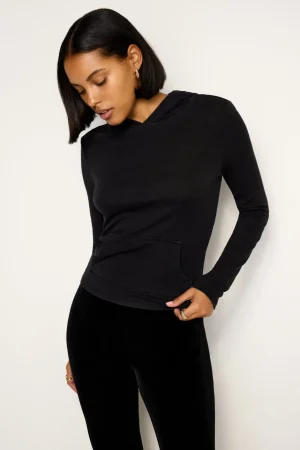 Good American Tops | Sweaters<JEANIUS HOODIE Black001