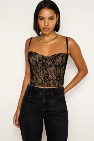 Good American Tops<LACE BUSTIER Black001