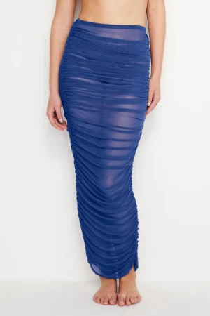 Good American Shorts & Skirts<MESH RUCHED SKIRT Capri blue004