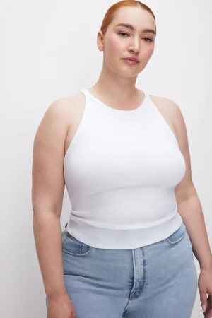 Good American Tops | Tees & Tanks<MICRO RIB CREWNECK TANK White001