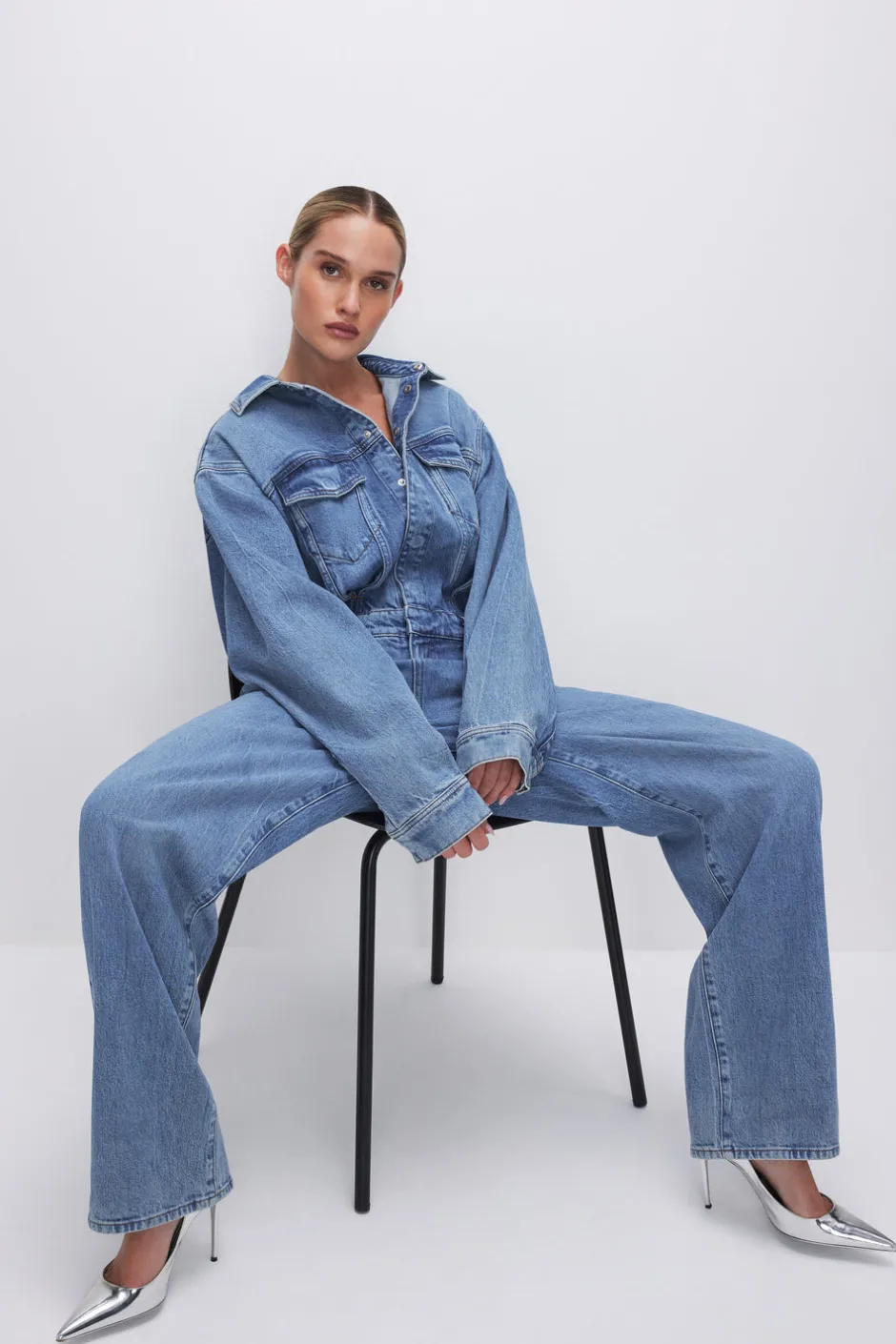 Good American Relaxed | Jumpsuits<OVERSIZED DENIM JUMPSUIT Indigo599