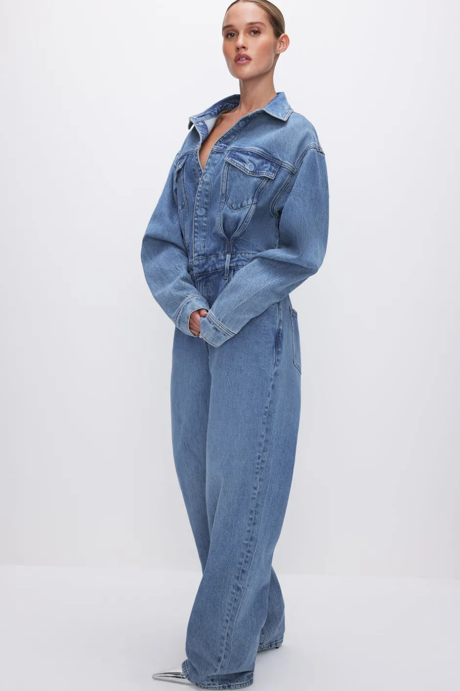 Good American Relaxed | Jumpsuits<OVERSIZED DENIM JUMPSUIT Indigo599