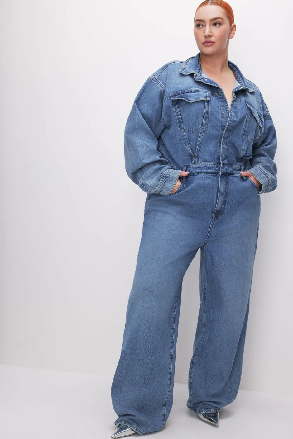 Good American Relaxed | Jumpsuits<OVERSIZED DENIM JUMPSUIT Indigo599