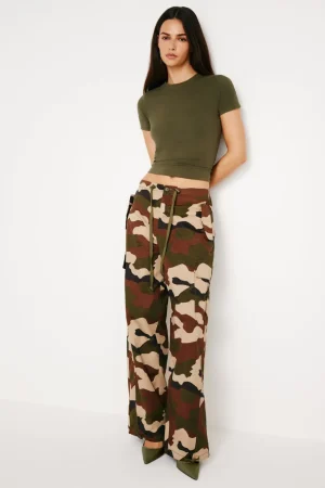 Good American Pants<PARACHUTE PANTS Fatigue greenc amo01