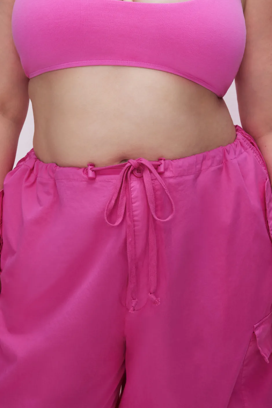 Good American Pants<PARACHUTE PANTS Malibu pink002
