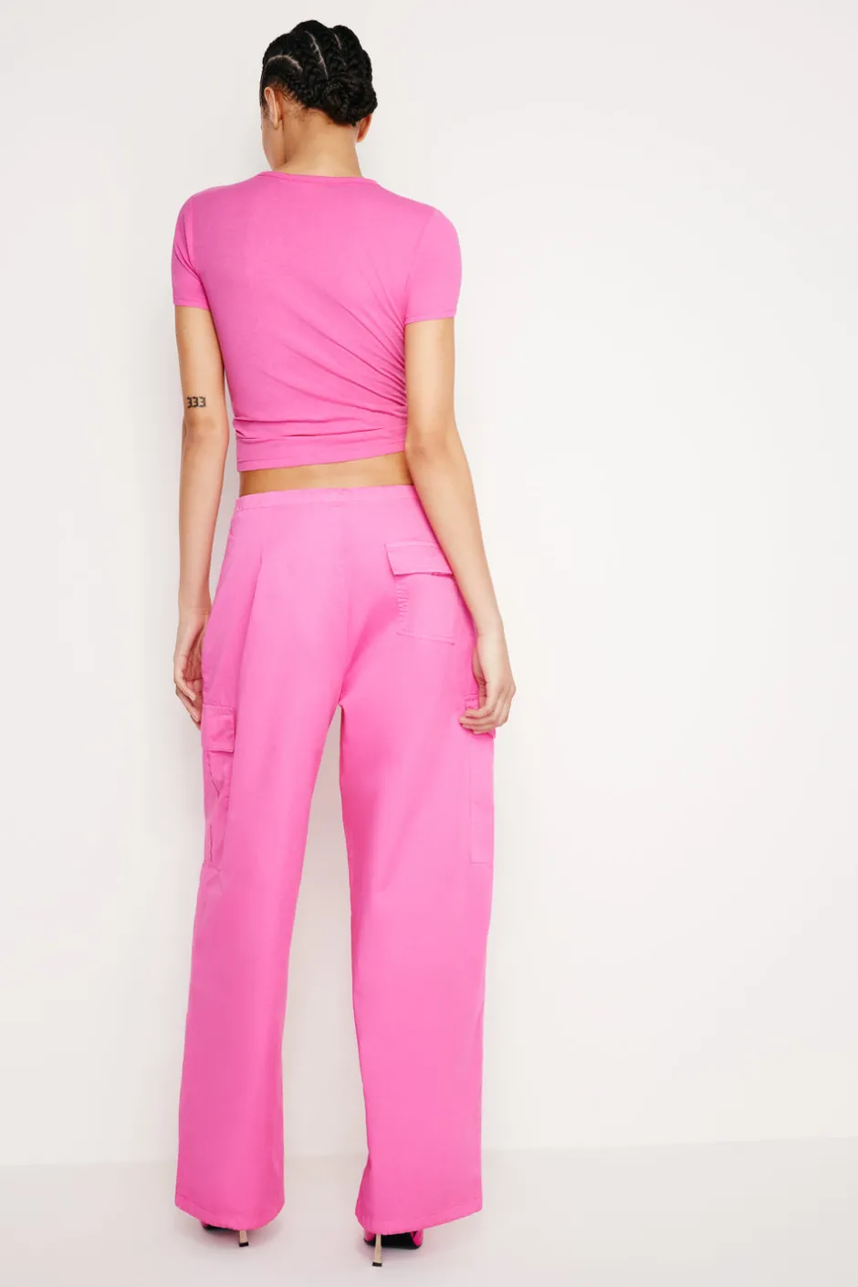 Good American Pants<PARACHUTE PANTS Malibu pink002