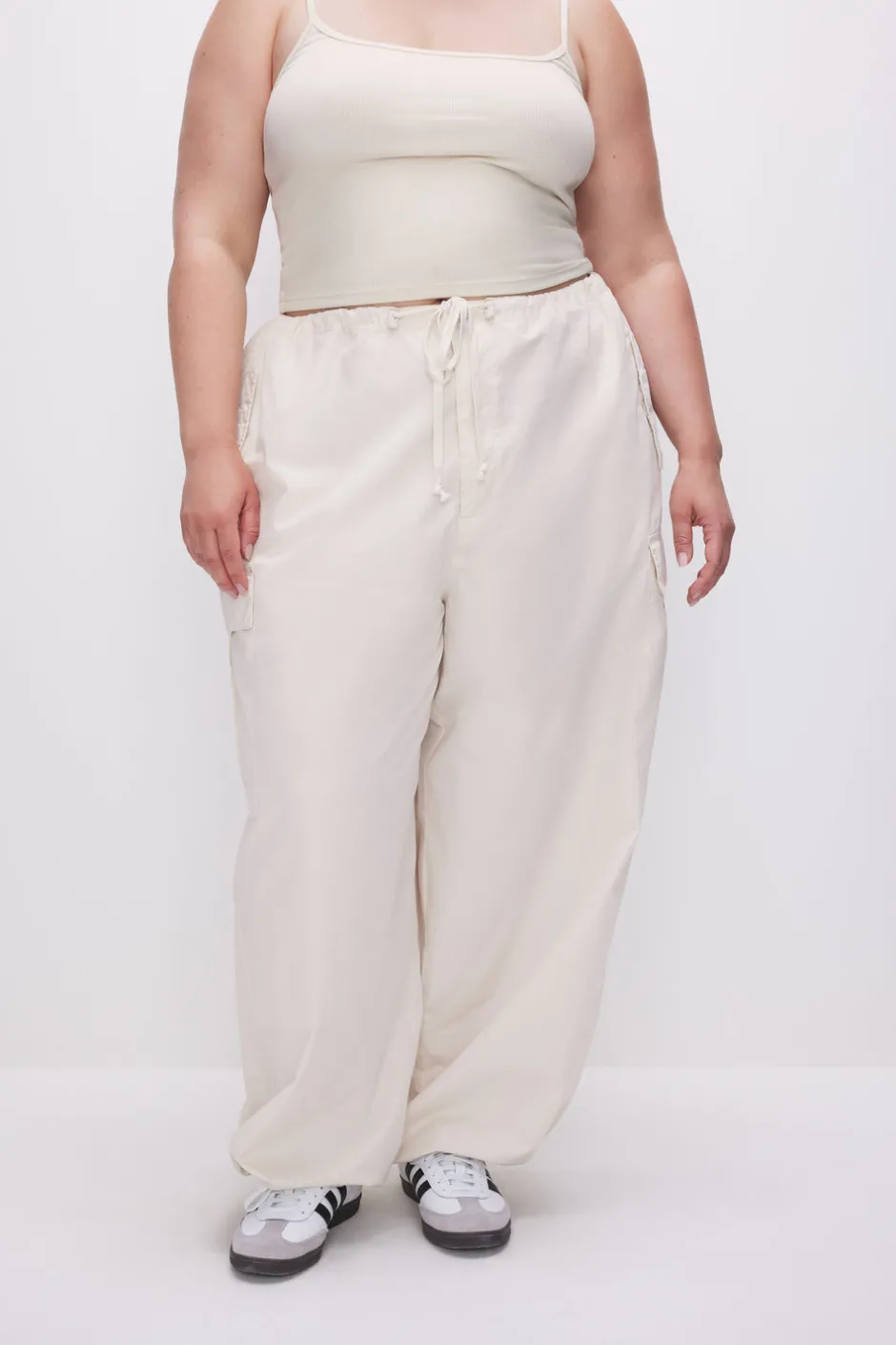Good American Pants<PARACHUTE PANTS Cloud white001