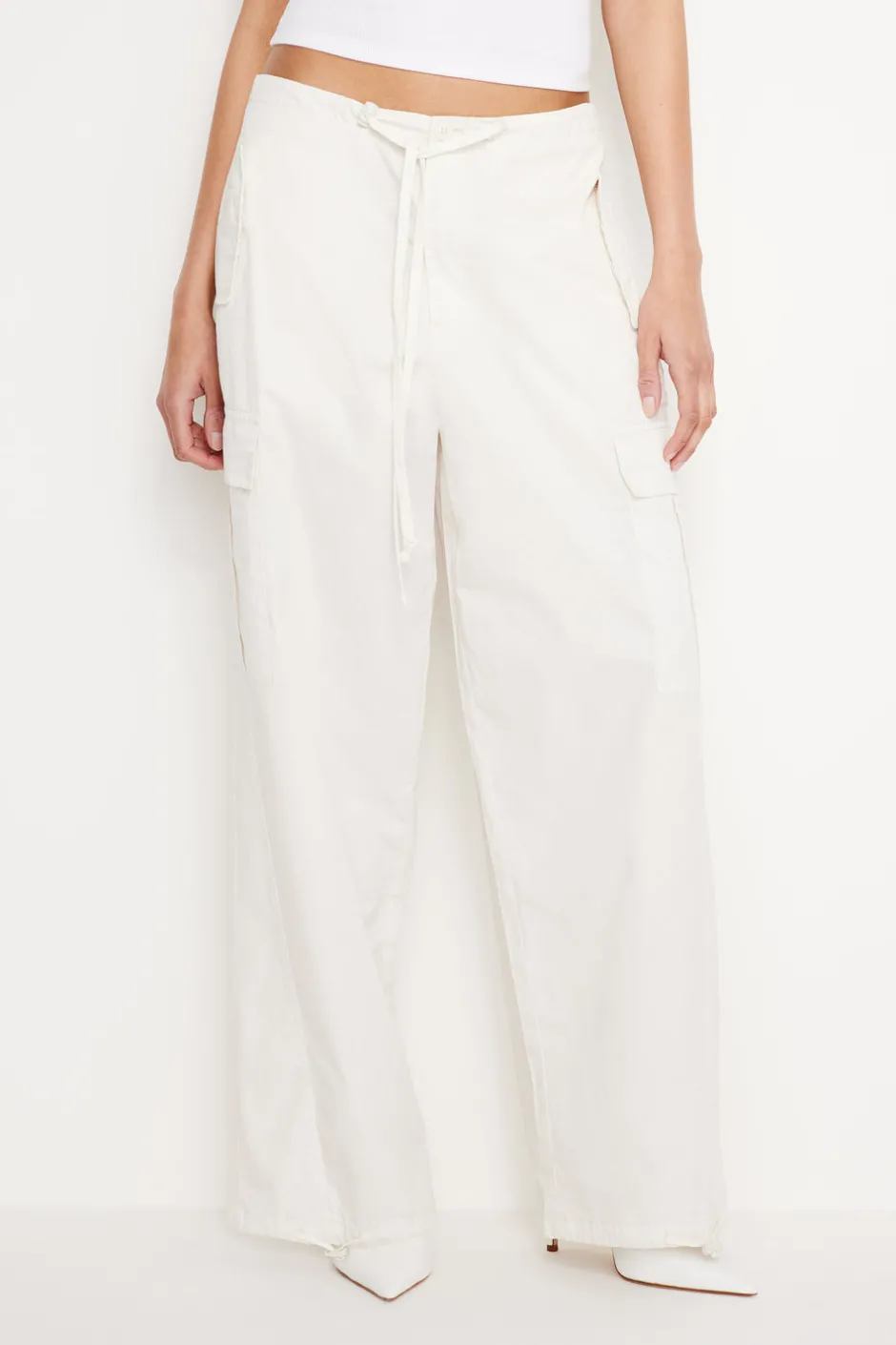 Good American Pants<PARACHUTE PANTS Cloud white001