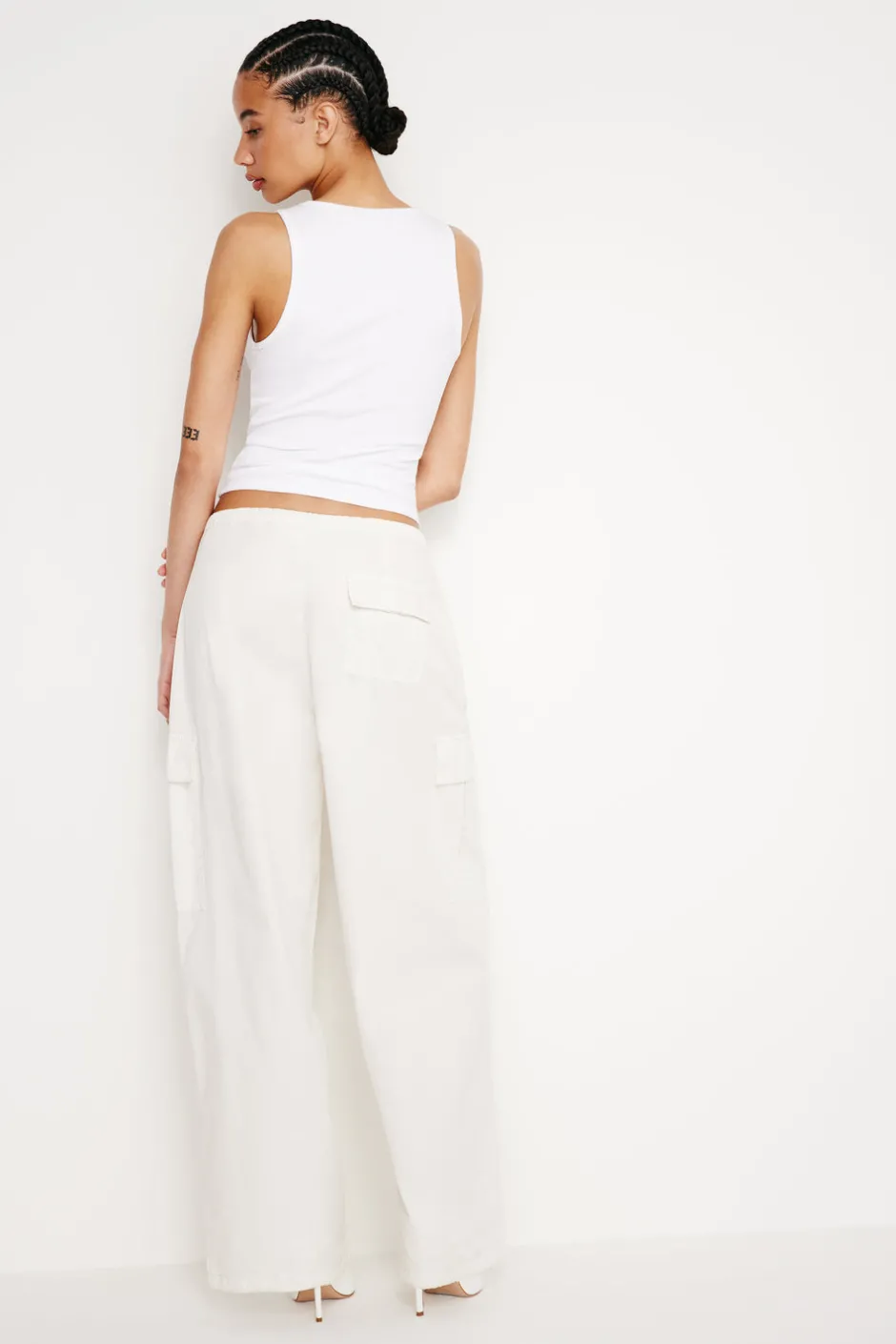 Good American Pants<PARACHUTE PANTS Cloud white001