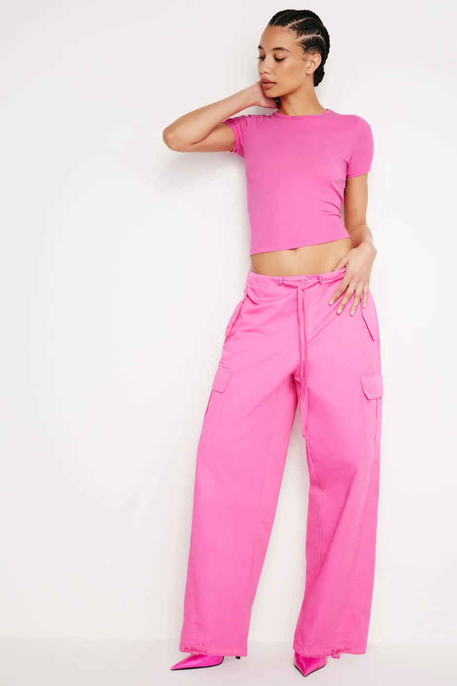 Good American Pants<PARACHUTE PANTS Malibu pink002