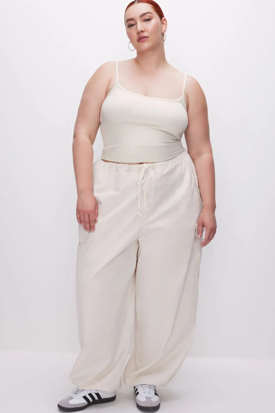 Good American Pants<PARACHUTE PANTS Cloud white001