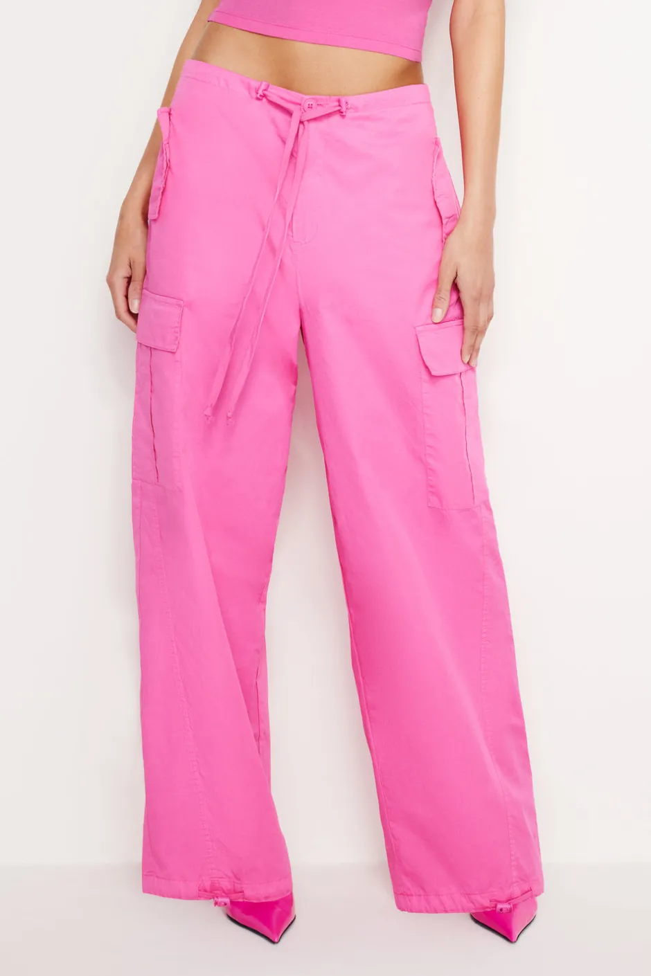 Good American Pants<PARACHUTE PANTS Malibu pink002