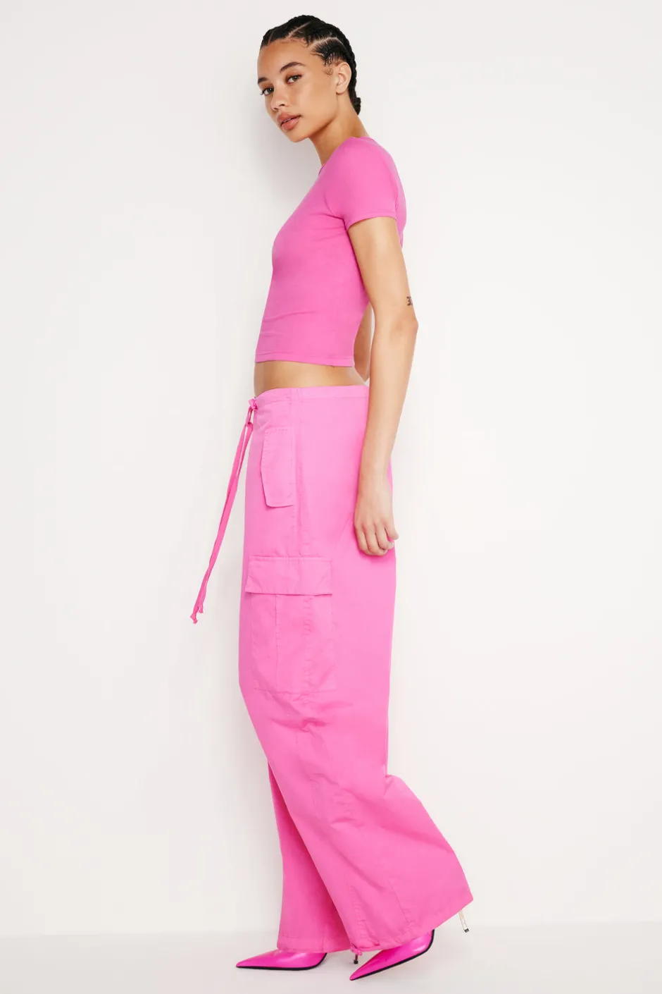 Good American Pants<PARACHUTE PANTS Malibu pink002