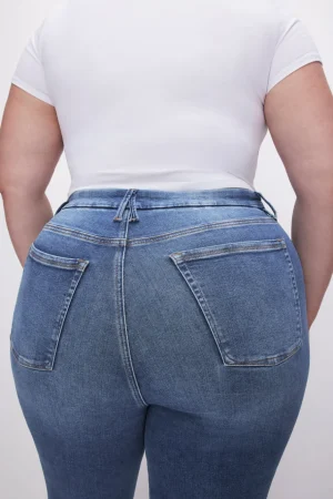 Good American Pants<POWER STRETCH PULL-ON STRAIGHT JEANS Indigo490