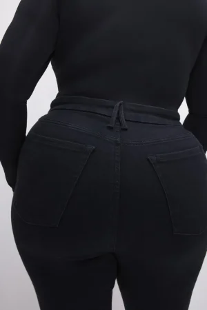 Good American Straight | Pants<POWER STRETCH PULL-ON STRAIGHT JEANS Black001