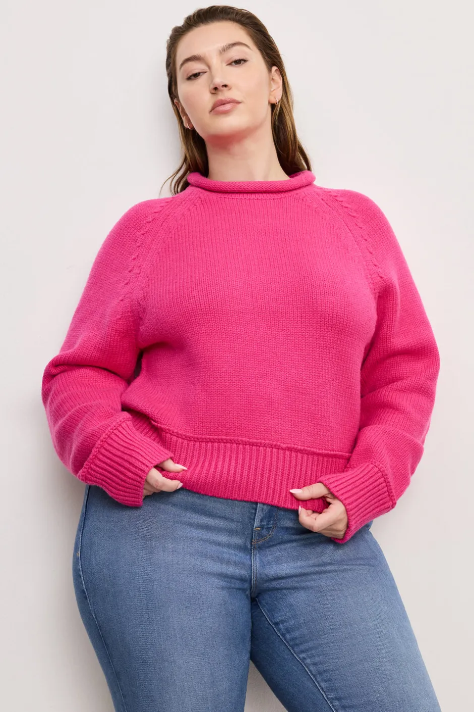 Good American Tops | Sweaters<ROLLNECK KNIT SWEATER Ballerina pink004