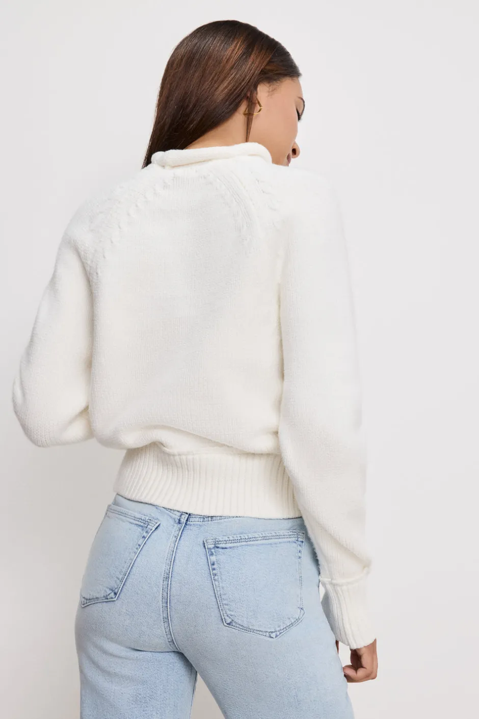 Good American Tops | Sweaters<ROLLNECK KNIT SWEATER Cloud white001