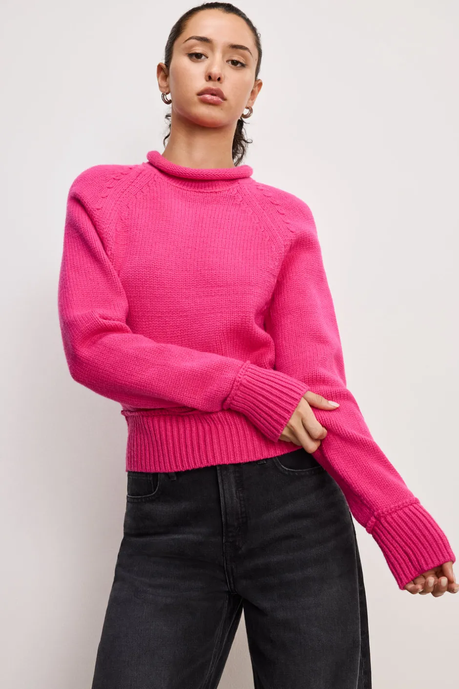 Good American Tops | Sweaters<ROLLNECK KNIT SWEATER Ballerina pink004