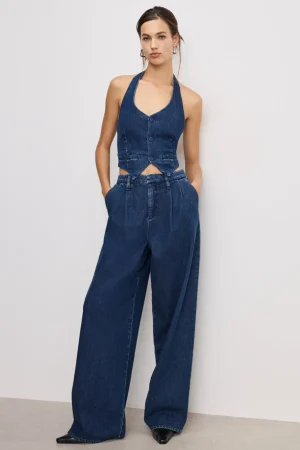 Good American Pants<90S PLEATED DENIM TROUSERS Indigo724