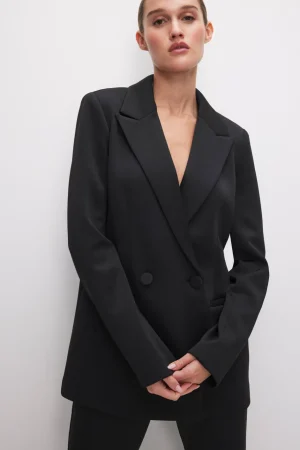Good American Outerwear | Blazers<SCUBA BLAZER 2.0 Black001
