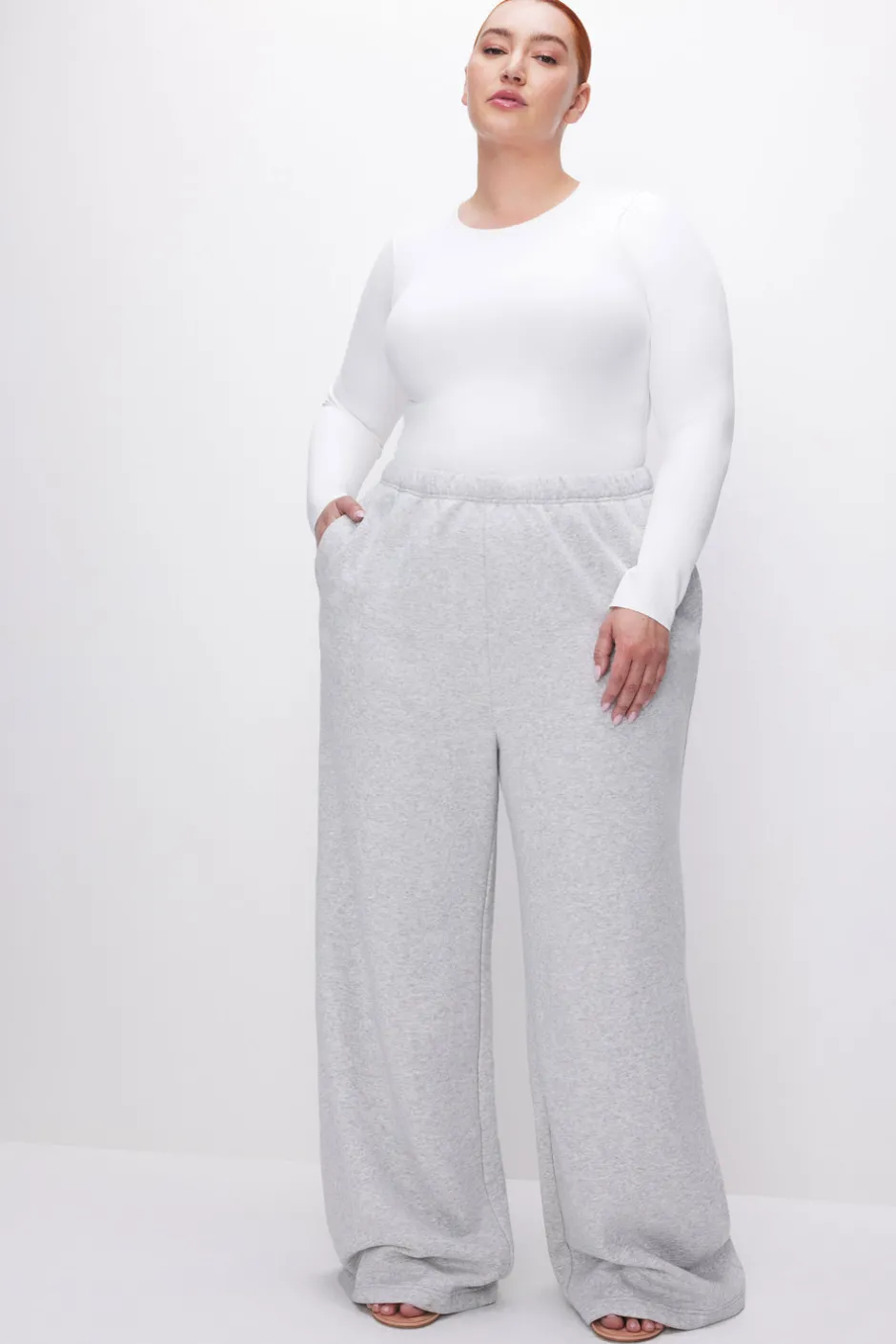 Good American Bodysuits<SCUBA CREWNECK BODYSUIT White001