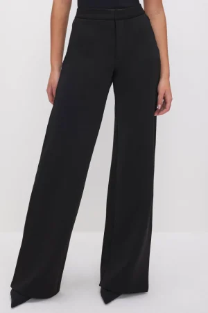 Good American Pants<SCUBA WIDE LEG TROUSERS Black001