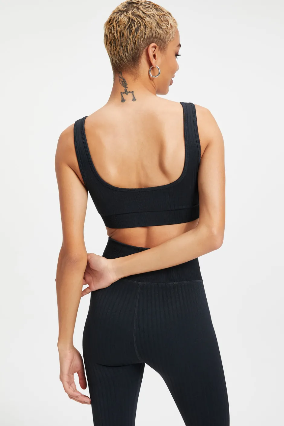 Good American Tops<SHINE RIBBED BRALETTE Black001