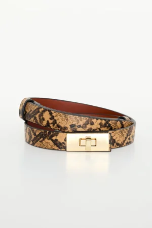 Good American Belts<SLIM LOCK BELT Bpsp print