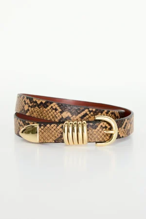 Good American Belts<SLIM 5-RING BELT Bpsp print