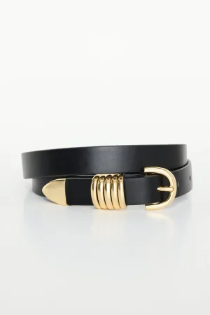 Good American Belts<SLIM 5-RING BELT Black001