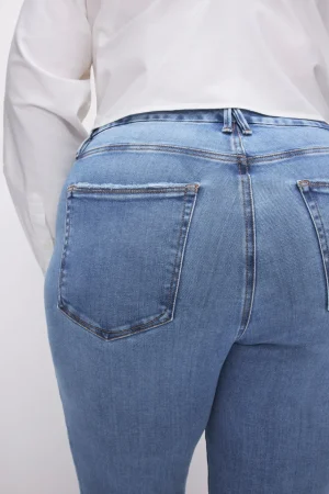 Good American Bootcut & Flare | Mid-Rise<SOFT-TECH GOOD LEGS CROPPED MINI BOOT JEANS Indigo521