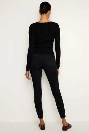 Good American Skinny | Mid-Rise<SOFT-TECH GOOD LEGS SKINNY CROPPED JEANS Black337