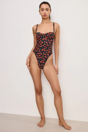 Good American Swim<SQUARE NECK SWIMSUIT Black cherries003