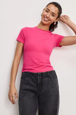 Good American Tops | Tees & Tanks<SUPER STRETCH BABY TEE Ballerina pink004