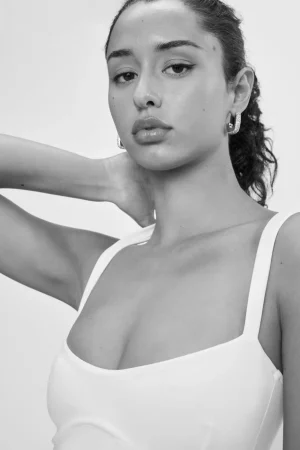 Good American Bodysuits<SWEETHEART SCUBA TANK BODYSUIT White001