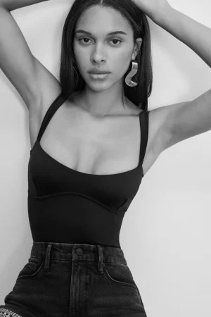 Good American Bodysuits<SWEETHEART SCUBA TANK BODYSUIT Black001