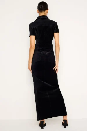 Good American Dresses<VELVET FIT FOR SUCCESS MAXI Black001