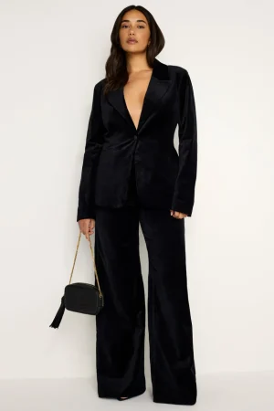Good American Relaxed | Wide Leg<VELVET GOOD SKATE TROUSERS Black001