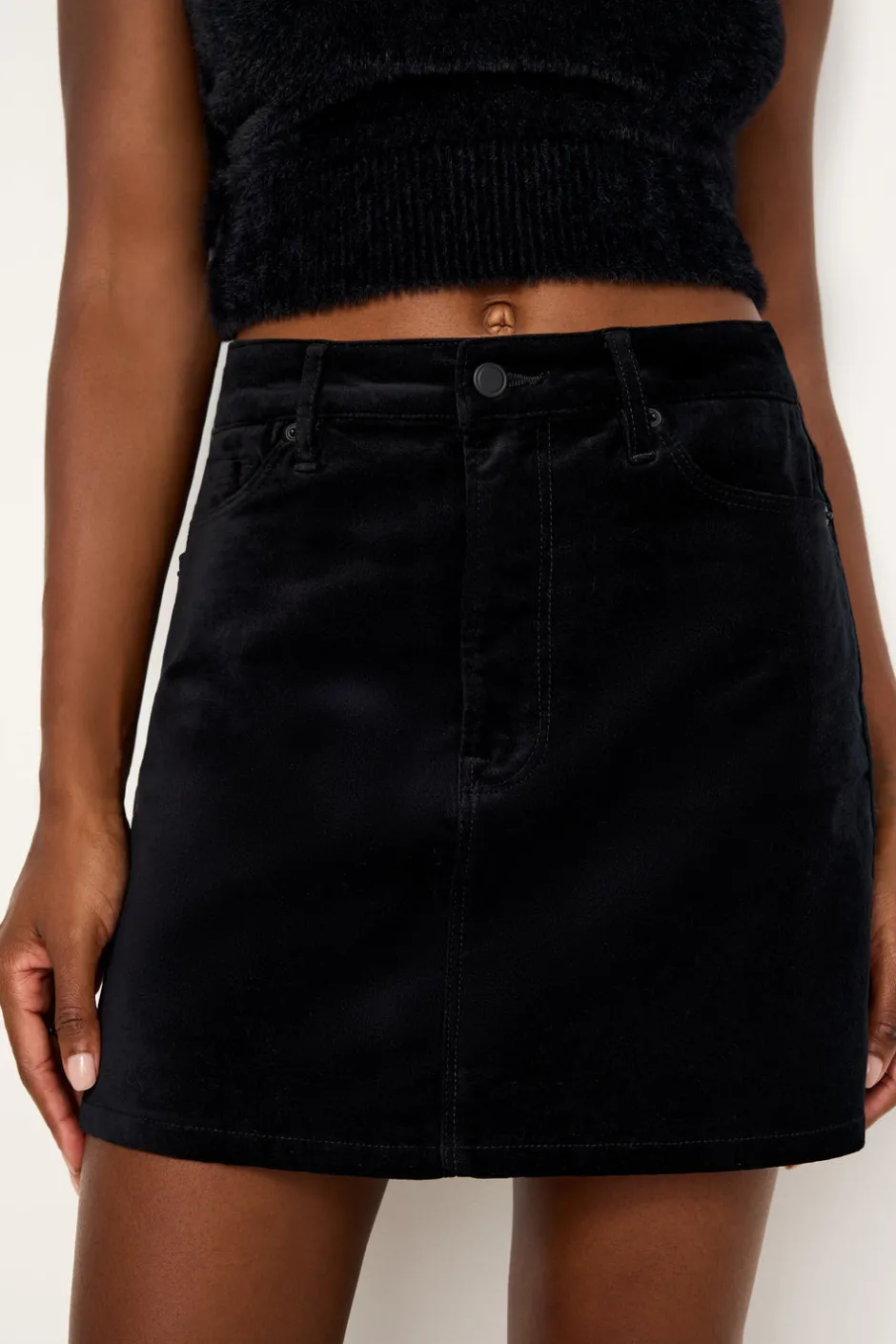 Good American Shorts & Skirts<VELVET MINI SKIRT Black001
