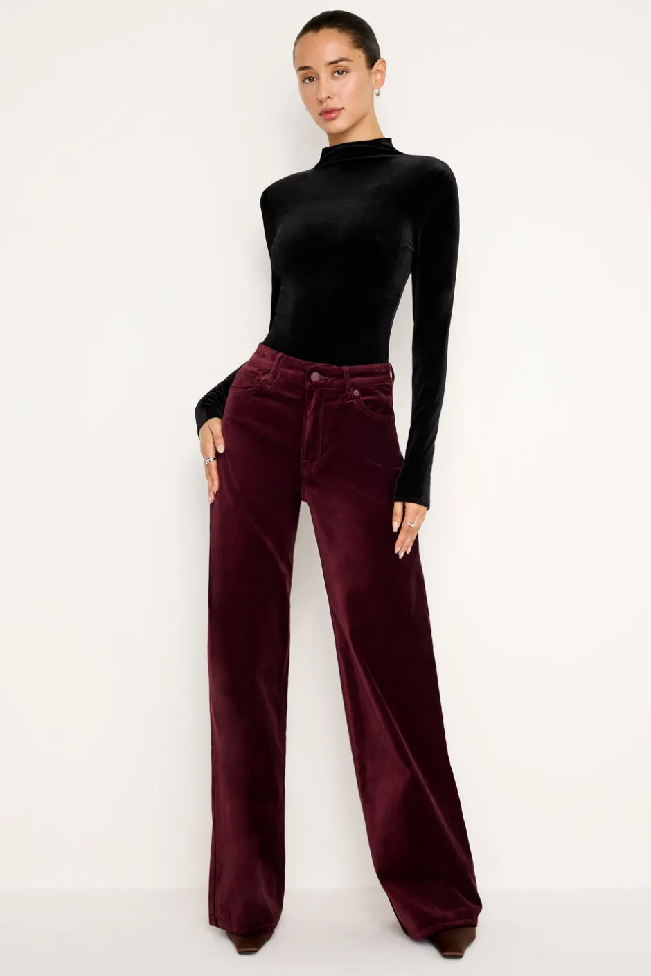 Good American Tops | Bodysuits<VELVET BODYSUIT Black001